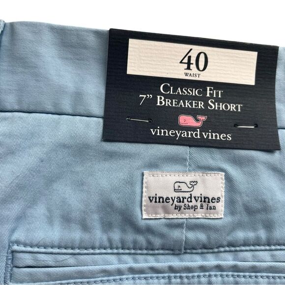 NWT Vineyard Vines men 40 W Blue Flat Front classic fit 7” breaker shorts - Picture 2 of 5